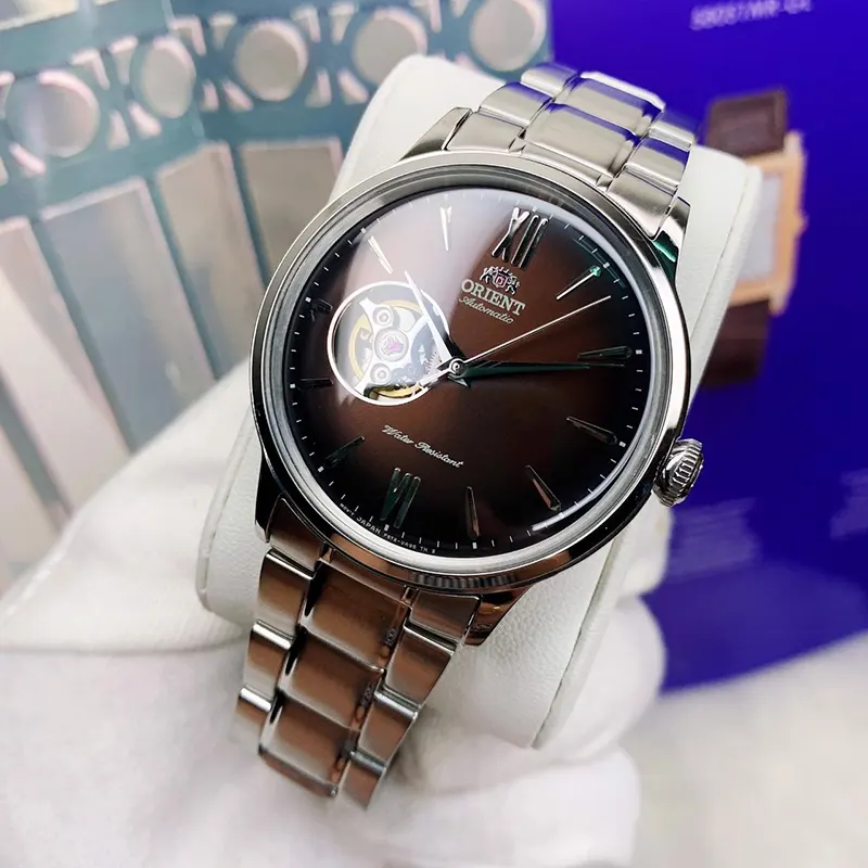 Orient Bambino Open Heart Brown Dial Men's Watch- RA-AG0027Y